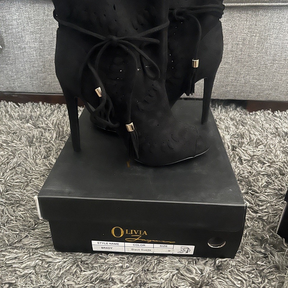 Open Toe Suede Ankle Boot